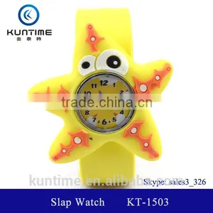 Cute Starfish Slap Watch Glass Face Quartz Movt Silicone Strap Watch Slap thumbnail-1