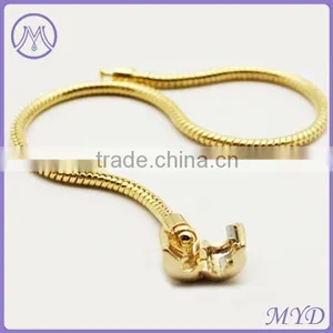 925 Sterling Silver Gold Plated Snake Bracelet Chain thumbnail-3