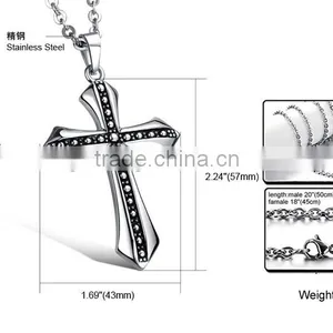 Classic Fashion Men Cross Charms Pendants Necklace Include Stainless Steel Chain Paypal Accept thumbnail-5