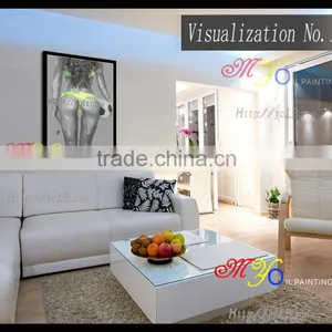 Open Hot Sexi Images for Girls Hand Painted Football Star African Women Oil Paintings YB-70 thumbnail-4