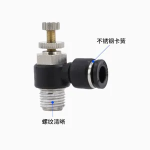 Tracheal Throttle Valve Quick Connector Cylinder Speed Control Valve Adjustable Sl4 6 8 10 12 - M5 01 02 03 04 thumbnail-5