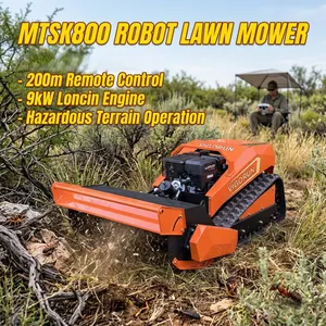 Vigorun MTSK800 Rubber Track Remote Control Grass Crusher, Low Cost Remote Operated Lawn Mower For Hillside Grass Weeding thumbnail-1