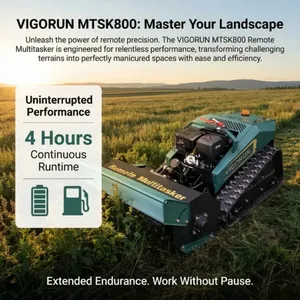 Lawn Mower Atv Dual 48V 1000W Brushless Motors Rubber Track Lawn Mower Robo Mulcher For Tea & Coffee Plantations thumbnail-1