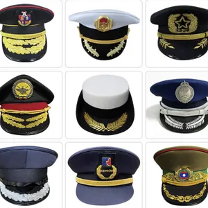 100% Cotton Breathable White Navy Cap With Adjustable Strap for Military Uniforms thumbnail-3