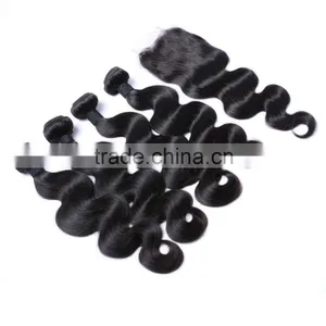 Brazilian Hair Bundles Unprocessed Virgin Body Wave Hair With Closure Hair Styles Short Wavy Hair Quality Choice Su thumbnail-1