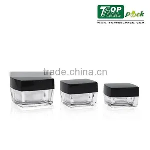 2015 China Manufacture Square Plastic Acrylic Cream Jar With Black Cap thumbnail-1