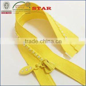 Decorative Plastic Rhinestone Zippers for Handbags thumbnail-3