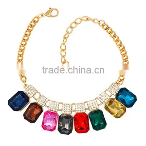 Luxury Colorful Crystal Pendant Bracelet Shinning Rhinestone Gold Bracelets thumbnail-6