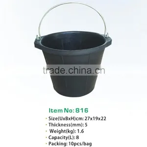 Recycled Rubber Bucket,flexible Rubber Pail With Steel Handle thumbnail-4