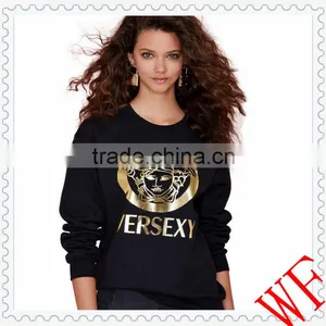 2014 China Cotton/Polyester Fashion Women Hoody Black Pullover Girl Hoody thumbnail-1