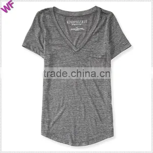 Chest Pocket t Shirt V-neck T-shirt Printed Logo t Shirt China Wholesale t Shirt Apparel thumbnail-3