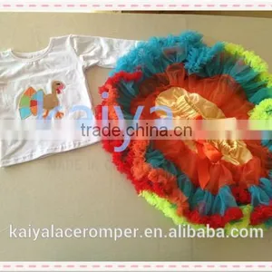 Thanks Giving Hot Item!Long Sleeve Top and Multicolor Petti Skirt Girls Fall Boutique Outfit thumbnail-1