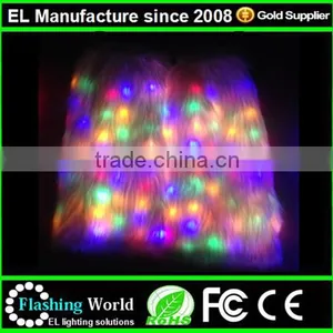 Light Up White LED Furry Leg Warmers - Rave Costume Fluffies LED Fluffies thumbnail-3