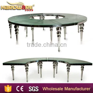 Full Circle Wedding Half Round Stainless Steel Wedding Moon Dining Table thumbnail-1