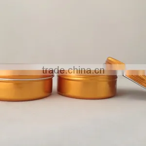 Golden Aluminum Cosmetic Tin Jars 150g thumbnail-1