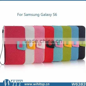 Fashion Korean Style Magnetic Flip Leather Case Stand Wallet Holster For Samsung Galaxy S6 G9200 thumbnail-1