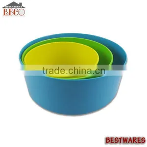 3pc Round Melamine Storage Bowl Set thumbnail-1