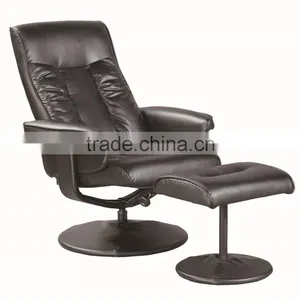 Modern Comfortable Leather Recliner Chair With Ottoman thumbnail-1