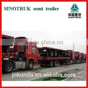 China High Quality Three Axle 40t 40 Feet Flatbed Trailer thumbnail-1