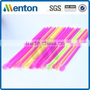 Colorful Plastic Drinking Straw With Spoon Manufacturer thumbnail-1