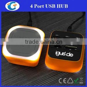 Light Up OEM 2.0 USB Hub 3 Port Combo Card Reader thumbnail-4
