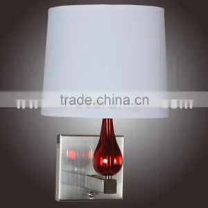 UL CUL Listed Hospitality Lamp With White Fabric Shade And Rocker Switch For Headboard W20120 thumbnail-1