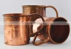 Copper Mug, Moscow Mule Copper Mugs, Solid Copper Hammered Ginger Beer Mug, High Quality Solid Copper Bar Mug , Solid Copper Mug thumbnail-1