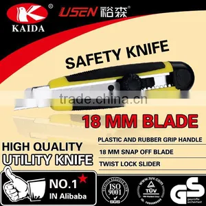 Stationery 18 mm Sliding Blade Plastic With Rubber Grip Handle Utility Knife thumbnail-1