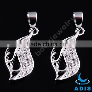 Elegant Leaves Pendants With Full cz Gems thumbnail-1