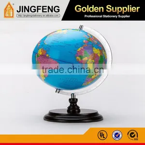 10 Inch (25cm) PVC Globe Wood Base Metal Ruler thumbnail-1