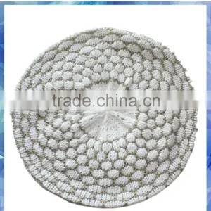 Lurex Popcorn Knit Knit Beret for Women thumbnail-3