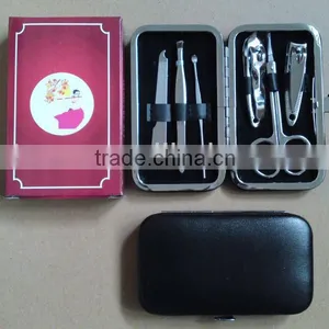 MRT-023 6pcs PU Bag With Colored Box Carbon Steel Cheap Manicure Set thumbnail-1