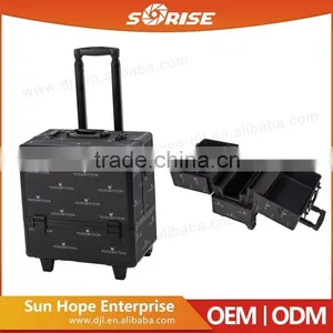High Quality Lovely 2 In 1 Pull Out Trays Trolley Makeup Case thumbnail-2