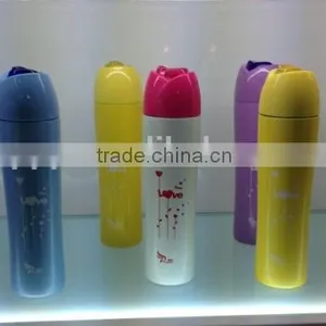 2014 Popular Lady Flask Stainless Steel Lovely Rose Style Elegant Vacuum Bottle Slim Unique Design Thermos Girls Favourtie thumbnail-1