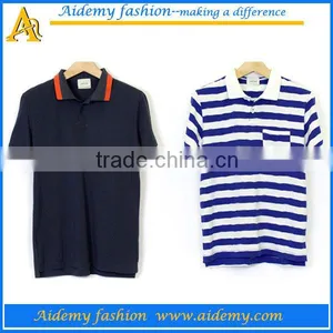 Custom Combed Cotton Striped Wholesale Polo Shirt thumbnail-1