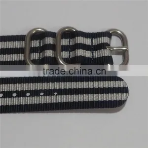 4 Rings Black Gray Stripe James Bond Zulu ODM Watch Bands thumbnail-2