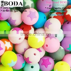 The Lovely Baby Teething Toys Star Round Silicone Beads thumbnail-1