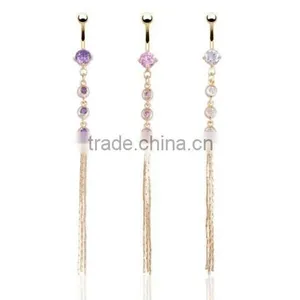 Women Sex Tassel Zircon Bell Ring Navel Ring Sell thumbnail-1