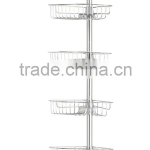 Homestar 4-Shelf Tension Pole Corner Shower Caddy and Stainless Steel Tension Pole Corner Shower Caddy thumbnail-1