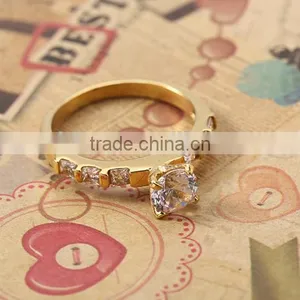 Wholesale Engagement Couple Finger Rings 18k Solid Gold Plated cz Diamonds High Quality Finger Rings More Attractive thumbnail-4