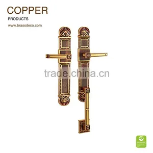 Luxurious Copper Door Handle HK1214 RG for Hotel Enrance Door thumbnail-1