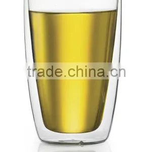 Heat Resistant Transparent Double Walled Pyrex Coffee Glass Mug thumbnail-2