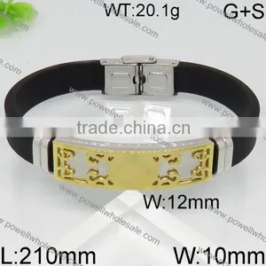 Fashion Latest Black Men's Gold Bracelet thumbnail-3