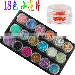 H1-010 18COLOURS BIG GLITTER POWDER ,3G Nail Art Fine Powder thumbnail-1