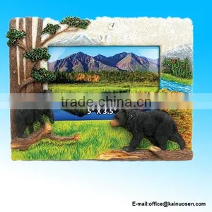Black Bear Resin Stone Finish Picture / Photo Frame - Animals Collection thumbnail-1