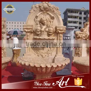 Hand Carved Marble Lady Wall Water Fountain With Fish thumbnail-2