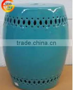 Blue Excellent Ceramic Drum Stool for Garden thumbnail-1