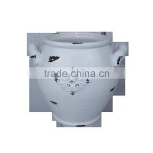 White Chinese Ceramic Vase for Flower Decoration thumbnail-1