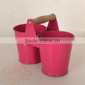 Small Colored Metal Split Pot Planter thumbnail-1