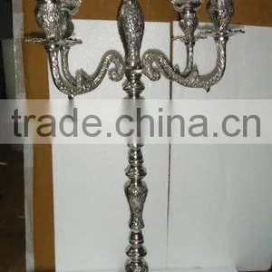 New Embose Antique Candelabra/silver Antique Candelabra For Wedding Decoration, Candle Holder Centerpiece thumbnail-1